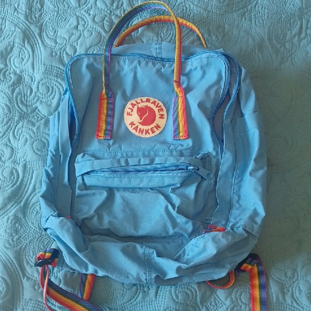 Kånken Blue and Red Backpack with Adjustable Straps